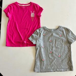 Bundle of size S/6 tees: sequin watermelons, ice cream bunny